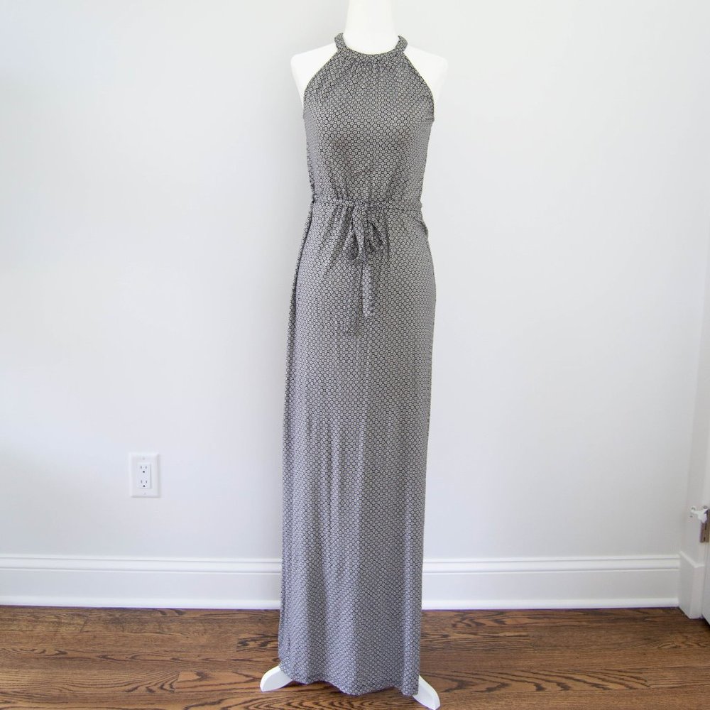 Old Navy Black High Neck Tie Maxi Dress XS